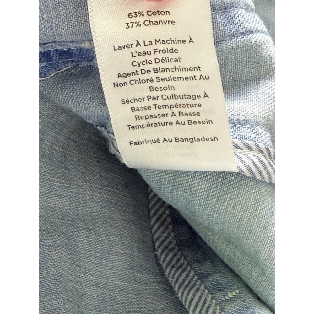 Talbots Chambray Blazer Womens 6 Blue Cotton Hemp Blend Lightweight Jacket - Picture 11 of 11